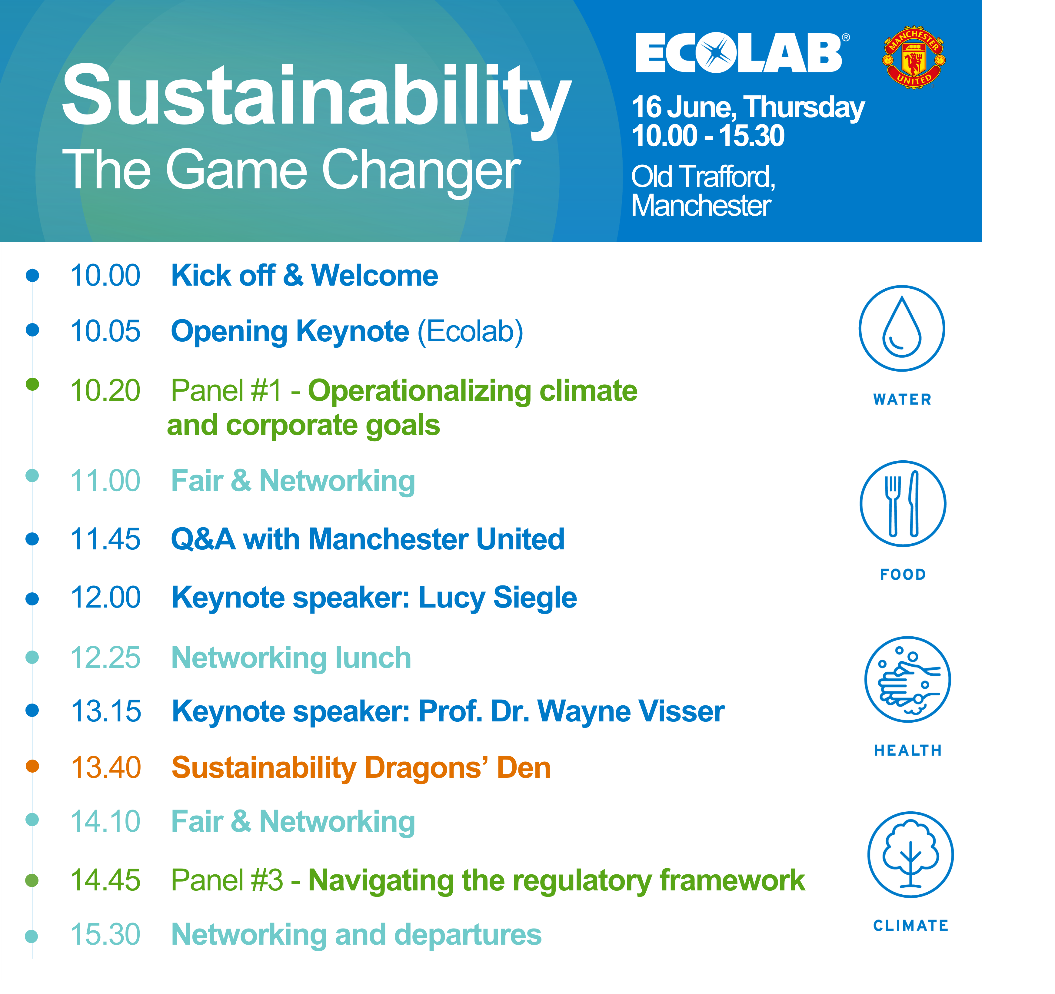 Agenda for the sustainability event