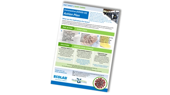 Ecolab's COVID-19 Fact Sheet for Dairy Farms